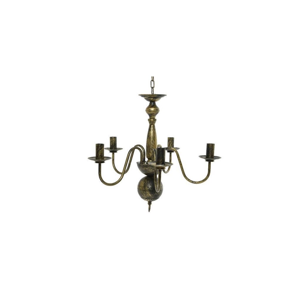 LAMPADARIO A 5LUCI BLACK-GOLD